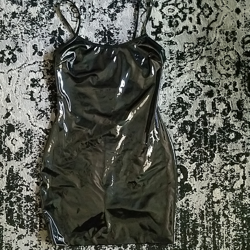 Vinyl mini dress
